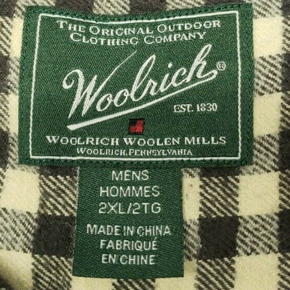 Woolrich Button Shirt Yellow & Black Check Mens 2XL - Picture 4 of 7